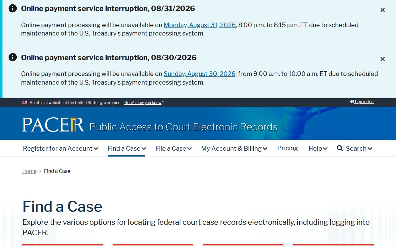 Hamilton Township residents directory federal PACER case finder