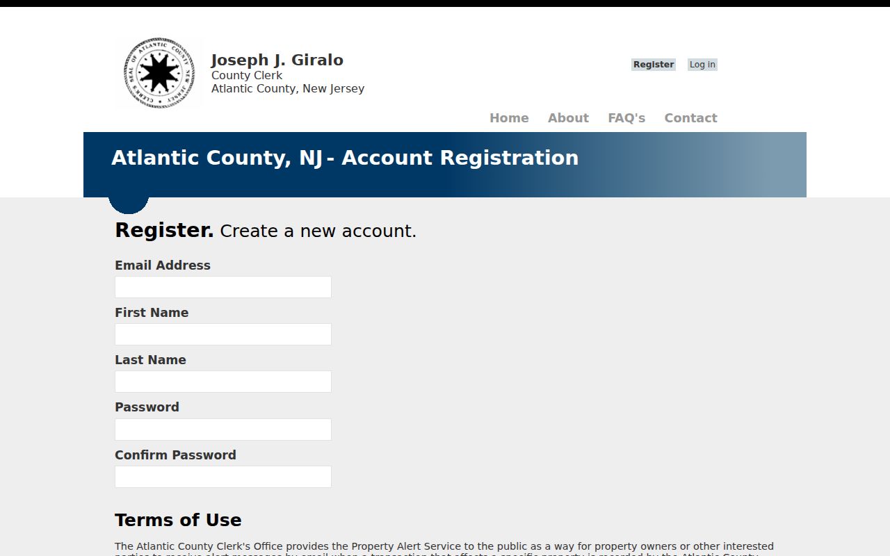 Hamilton Township neighbors reference showing Atlantic County Property Fraud Alert registration